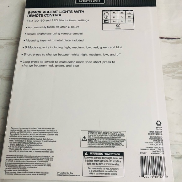Defiant 80 Lumens Accent Lights with Remote Control (6-Pack) 1005406728 - Picture 2 of 5